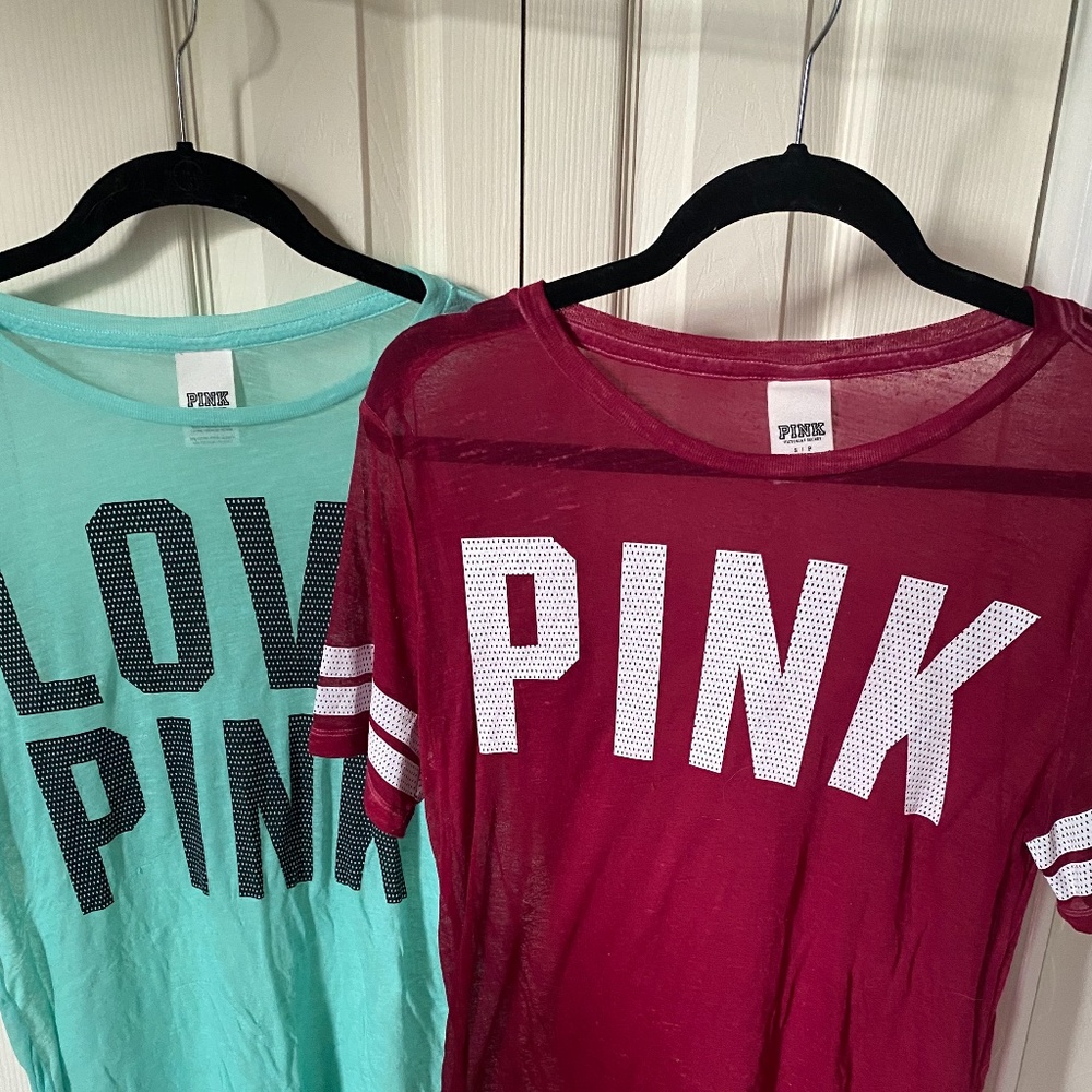 PINK Sheer Tee’s (set of 2)